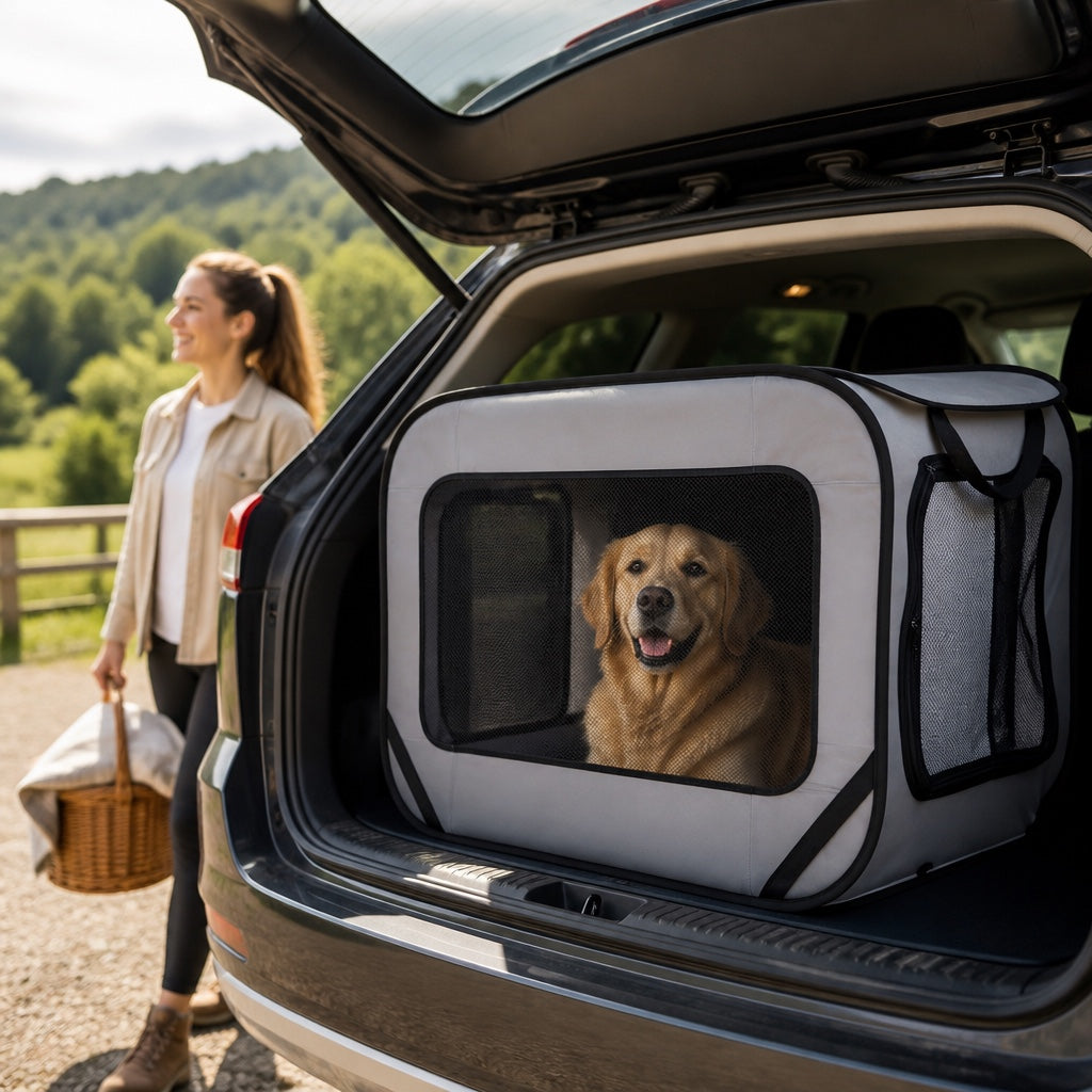 Cage pliable pop-up pour chien, transport et voyage