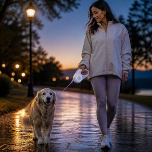 Laisse rétractable LED pour chien