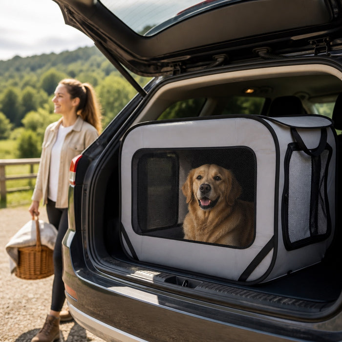 Cage pliable pop-up pour chien, transport et voyage