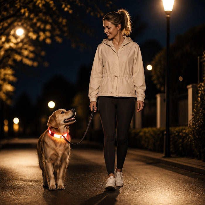 Collier LED rechargeable pour chien