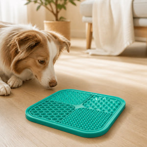 Tapis de léchage à ventouses, fixation